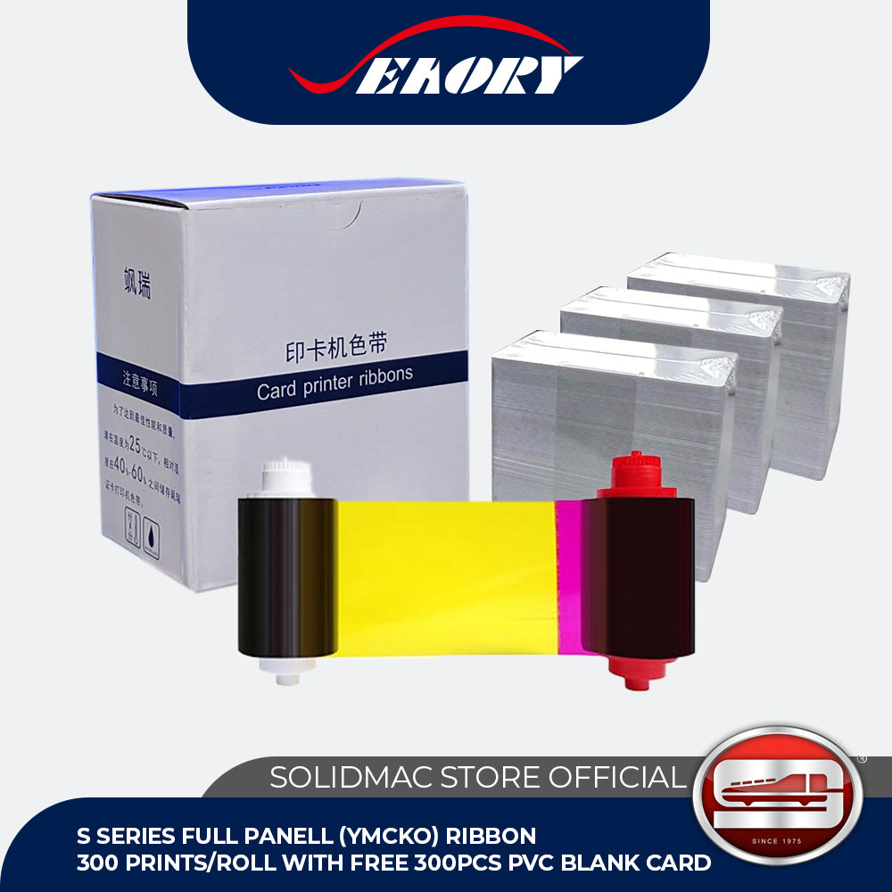 Seaory S28 S Series Full-Panel YMCKO Ribbon 300 Prints  with free 300pcs PVC Blank Card